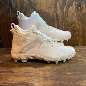 Mens Under Armour Highlight Hammer White Silver Football Cleats Shoes Size 13 M